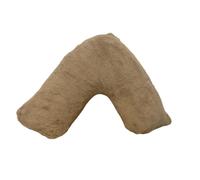 ARLINENS V Pillow with Pillowcase Teddy Fleece Super Soft Fluffy Pillowcase Orthopaedic Support for Back, Neck & Pregnancy with Hollow Fiber V Pillow 74x34cm (Latte)