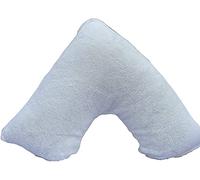 ARLINENS V Shape Pillow with Pillowcase Teddy Fleece Super Soft Fluffy Warm Pillowcase Orthopaedic Support for Back, Neck & Pregnancy with Hollow Fiber V Pillow 74x34cm (Cream)