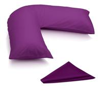 ARLINENS V Shaped Pillow Case Cover -2 Pack Poly Cotton Back Neck & Leg Support in Pregnancy & Maternity V Shaped Full Body Support pillowcases (Plum)