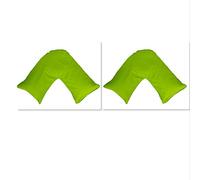 ARLINENS V Shaped Pillow Case Cover -2 Pack Poly Cotton Back Neck & Leg Support in Pregnancy & Maternity V Shaped Full Body Support pillowcases (Lime Green)