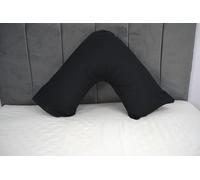 ARLINENS V Shaped Pillow Case Cover -2 Pack Poly Cotton Back Neck & Leg Support in Pregnancy & Maternity V Shaped Full Body Support pillowcases (Black)
