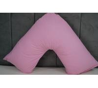 ARLinens V Shaped Pillow With Free V Pillowcase Orthopedic Hollowfiber Filled Head Neck Support V Cushion With Case
