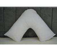 ARLinens V Shaped Pillow With Free V Pillowcase Orthopedic Hollowfiber Filled Head Neck Support V Cushion With Case