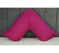 ARLinens V Shaped Pillow With Free V Pillowcase Orthopedic Hollowfiber Filled Head Neck Support V Cushion With Case