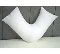 ARLINENS V Shaped Pillowcase 100% Brushed Cotton Flannel/Thermal V Case Warm Cosy orthopaedic Back Neck & Pregnancy V Pillowcase cover only Standard Size 74 x 34cm (White)