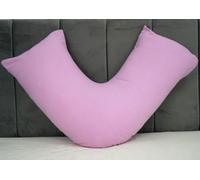 ARLINENS V Shaped Pillowcase 100% Brushed Cotton Flannel/Thermal V Case Warm Cosy orthopaedic Back Neck & Pregnancy V Pillowcase cover only Standard Size 74 x 34cm (Pink)