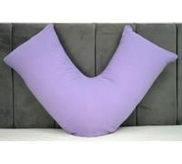 ARLINENS V Shaped Pillowcase 100% Brushed Cotton Flannel/Thermal V Case Warm Cosy orthopaedic Back Neck & Pregnancy V Pillowcase cover only Standard Size 74 x 34cm (Lilac)