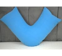 ARLINENS V Shaped Pillowcase 100% Brushed Cotton Flannel/Thermal V Case Warm Cosy orthopaedic Back Neck & Pregnancy V Pillowcase cover only Standard Size 74 x 34cm (Lt Blue)