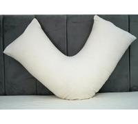 ARLINENS V Shaped Pillowcase 100% Brushed Cotton Flannel/Thermal V Case Warm Cosy orthopaedic Back Neck & Pregnancy V Pillowcase cover only Standard Size 74 x 34cm (Cream)