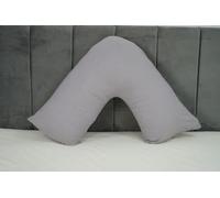 ARLINENS V Shaped Pregnancy Pillow with Free Flannel Pillowcase - Orthopaedic Maternity Support Pillow for Back, Neck & Nursing - Cosy V Pillow Standard Size 74 x 34 cm (Grey)