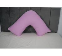 ARLINENS V Shaped Pregnancy Pillow with Free Flannel Pillowcase - Orthopaedic Maternity Support Pillow for Back, Neck & Nursing - Cosy V Pillow Standard Size 74 x 34 cm (Pink)