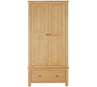 Arlington Oak 2 Door 1 Drawer Double Wardrobe