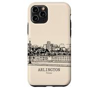 Arlington Texas Vintage Skyline Drawing Case for iPhone 11 Pro