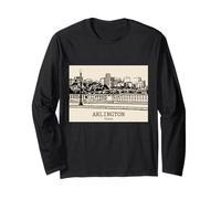 Arlington Texas Vintage Skyline Drawing Long Sleeve T-Shirt