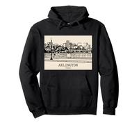 Arlington Texas Vintage Skyline Drawing Pullover Hoodie