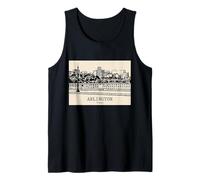Arlington Texas Vintage Skyline Drawing Tank Top