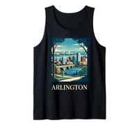 Arlington Virginia Retro Vintage Skyline River Washington DC Tank Top