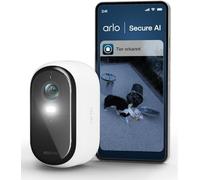 Arlo Essential 2 HD Video Security Camera Outdoor Wireless, Battery Operated Home Camera With Colour Night Vision, Light, Siren, 2 Way Audio & WiFi, Arlo Secure Free Trial, 1 Camera, White