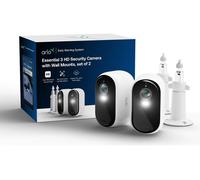 Arlo Essential 2K WiFi Security Camera - 2 Cameras, White & Black, Black,White