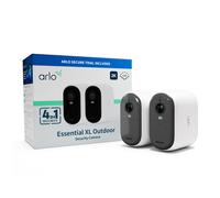 Arlo Essential 2K XL Video Security Camera Outdoor Wireless, XL Battery Operated Home Camera With Colour Night Vision, Light, Siren, 2 Way Audio & WiFi, Arlo Secure Free Trial, 2 Cameras, White