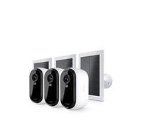Arlo Essential 3 2K 3 Camera Kit with Solar Panel Smart Home Security Camera - White, White