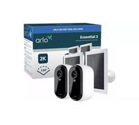 Arlo Essential 3 2K 2 Camera Kit with Solar Panel Smart Home Security Camera - White, White