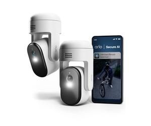 Arlo Essential 3 HD Security Camera Outdoor, 360º Pan-Tilt-Zoom, Plug-in/Wired, CCTV, Colour Night Vision, Smart Motion & Sound Detection, Spotlight, Alarm Siren, 2 Way Audio, Alexa, AI Recognition