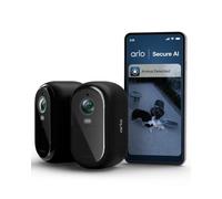 Arlo Essential 3 HD Video Security Camera Outdoor Wireless, Battery Operated Home Camera With Colour Night Vision, 2 Way Audio & WiFi, Secure Free Trial, 2 Cameras with 2 Black Silicone Skins