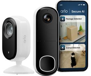 Arlo Essential E3 INDOOR 2K + DOORBELL HD IP Smart Home Security Camera - White, White