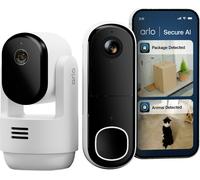 Arlo Essential E3 PTZ INDOOR 2K & DOORBELL HD Bulb IP Smart Home Security Camera - White, White
