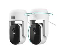 Arlo Essential Pan Tilt 2K Security Camera, Plug-in, Person Recognition, Package Detection, Animated Preview, 1-Month Trial of Secure Plan, Dual-Band WiFi, Automatic Motion Tracking, 2 Cam, White