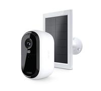 Arlo Essential Wireless Security Camera 2nd Gen with Solar Panel - Outdoor & Indoor Wireless Camera with Integrated Spotlight, Color Night Vision, Motion Sensor & DIY Setup - White, 1 Pack, VMK3050