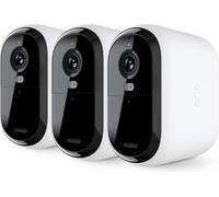 Arlo Essential 3 2K XL Video Security Camera Outdoor Wireless, XL Battery Operated Home Camera With Colour Night Vision, Light, Siren, 2 Way Audio & WiFi, Arlo Secure Trial Included, 3 Cameras, White