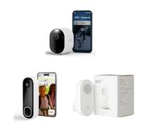 Arlo Premium Starter Home Security Kit - Pro 6 2K+HDR Security Camera Outdoor Wireless with Video Doorbell HD and Chime, Battery Operated Outdoor/Indoor Camera, Secure Trial Included, 2 Cameras, White