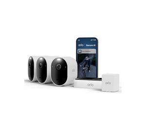 Arlo Pro 6 Security Camera Outdoor Wireless, 2K Battery Outdoor Camera With Advanced Colour Night Vision, Siren & Dual-Band WiFi, Arlo Secure Trial Included, Dual Charger & Spare Battery, 3 cam kit