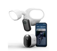 Arlo Pro 6 Security Camera Outdoor Wireless and Wired Floodlight Camera Bundle, 2K+ HDR Video System, Advanced Colour Night Vision, WiFi, Smart Siren, Secure Trial Included, 2 Cameras, White