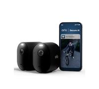 Arlo Pro 6 Security Camera Outdoor Wireless with 2 Black Skins, 2K+ HDR | Advanced Colour Night Vision, Durable, Auto Tracking, 12x Zoom, 2.4/5GHz WiFi, Solar Panel Compatible, Award Winning