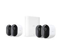Arlo Pro3 Wireless Home Security Camera System CCTV, WiFi, 6-Month Battery Life, Colour Night Vision, Indoor or Outdoor, 2K HDR, 2-Way Audio, Spotlight, 160° View, Alarm, 4 Camera Kit, VMS4440P