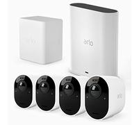 Arlo Ultra 2 Outdoor Smart Home Security Camera CCTV System and FREE extra Battery Pack bundle, 4 Camera kit, white, With Free Trial of Arlo Secure Plan