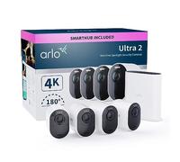Arlo Ultra 2 Outdoor Security Camera, 4K UHD, Wireless CCTV, 6-Month Battery, Colour Night Vision, Weatherproof, Bright Spotlight, 2-Way Audio, 4 Cam Kit, Free Trial of Arlo Secure, White