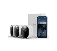 Arlo Ultra 3 Security Camera Outdoor, 4K UHD, Wireless CCTV, 6-Month Battery, Colour Night Vision, Weatherproof, Bright Spotlight, 2-Way Audio, 3 Cam Kit, Arlo Secure Trial Included, White