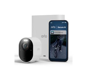 Arlo Ultra 3 Security Camera Outdoor Wireless, 4K 180° Panoramic Video, AI Detection, Auto Tracking, Colour Night Vision, CCTV, 1 Camera with Smarthub for Local Storage, White