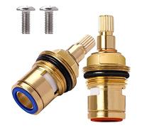 arlote 2PCS Brass Ceramic Stem Ceramic Disc Faucet Valve Replacement Faucet Repair Replacement Parts