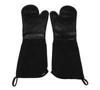 arlote Extra Long Silicone Oven Mitts Heavy Duty Commercial Grade Oven Mitts Heat Bbq Gloves with Quilted Cotton Lining 2 Pack