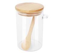 arlote Food Storage Glass Jar Clear Sealed Canister Container with Lid and Spoon for Loose Tea Salt Sugar Coffee Bean Preservation
