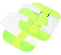 Arm Badge Holder 2-Pack, Elastic Armband with Adjustable Band for ID Cards, Bus Cards, Bright Fluorescent Green
