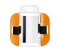 Arm Badge Holder - Clear Waterproof Card Sleeve with Adjustable Elastic Strap and Buckle | Durable Armband ID Holder for Skiing Mountaineering Rafting | Use for Outdoor Sports and Adventure Activities