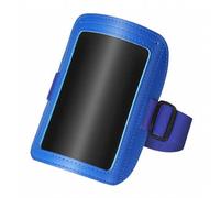 Arm Badge Holder for Men Women Faux Leather ID Armband Adjustable Badge Holder with Elastic Arm Band Waterproof Ski Pass Armband for Work Postcards Office Business Supplies (Blue)