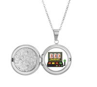 arm bandit illustration jackpot Locket Necklace Hold Picture Jewelry Birthday Gift