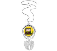 arm bandit illustration jackpot Pendant Angel Wings Rotating Necklace Jewelry